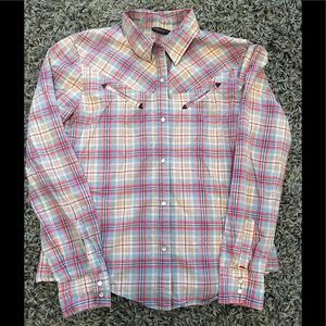 American Eagle button up plaid long sleeve shirt